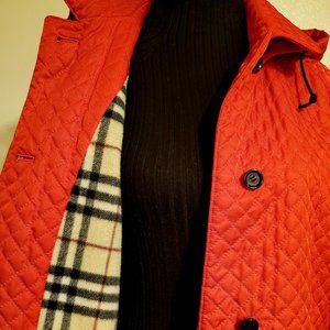 Burberry London Red Quilted Coat